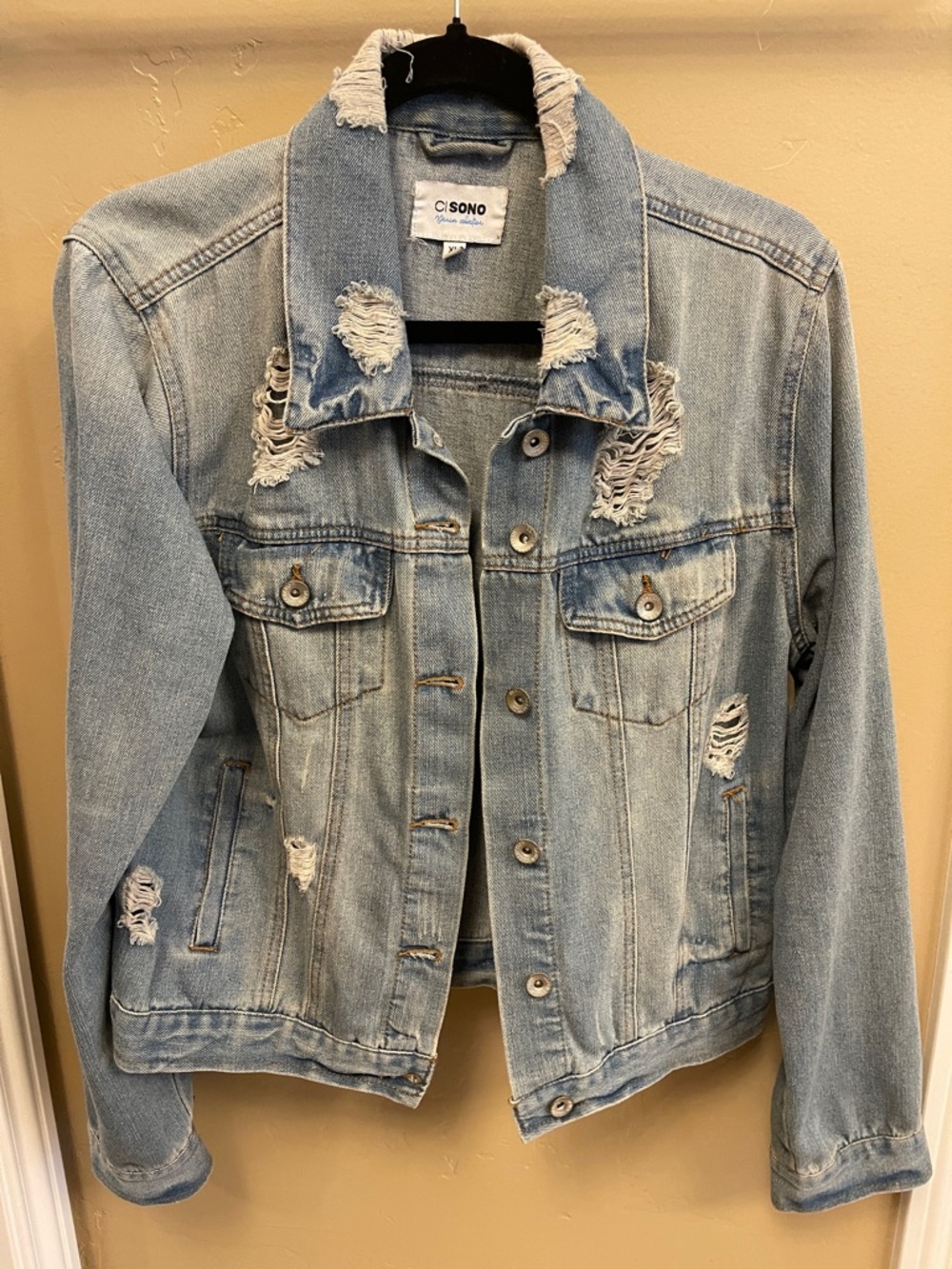 Ci Sono Light Blue Distressed Jean Jacket